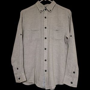 Pocket Change Long Sleeve Button Mens Shirt Small 100% Cotton Button Down